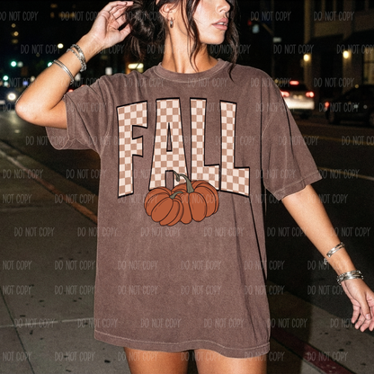 Checkered Fall Tee Shirt or Sweatshirt