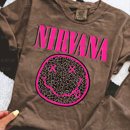Pink Leopard Nirv Single Print DTF Transfer