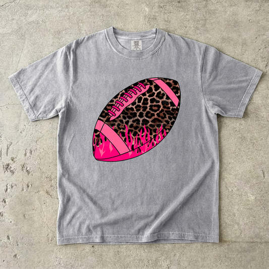 Leopard Flames Football Tee or Sweatshirt