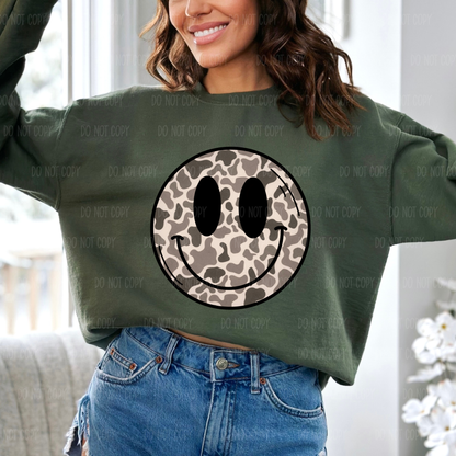 Camo Smiley Single Print DTF Transfer