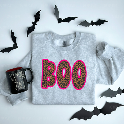 Leopard and Pink Boo Tee or Sweatshirt