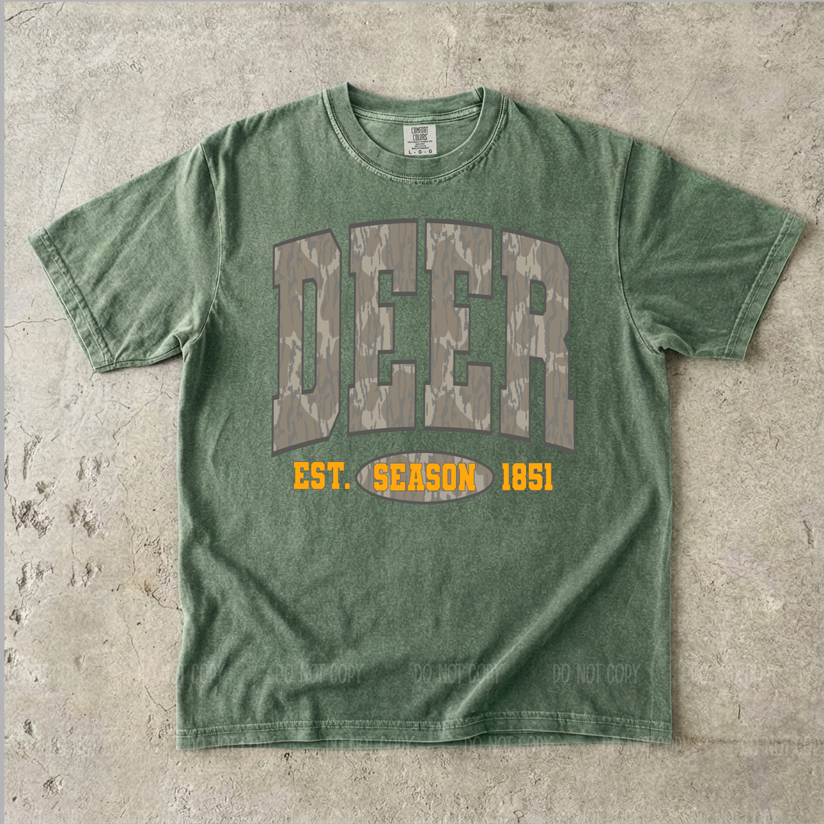 Camo Deer Season Single Print DTF Transfer