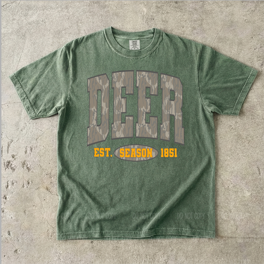 Camo Deer Season Single Print DTF Transfer