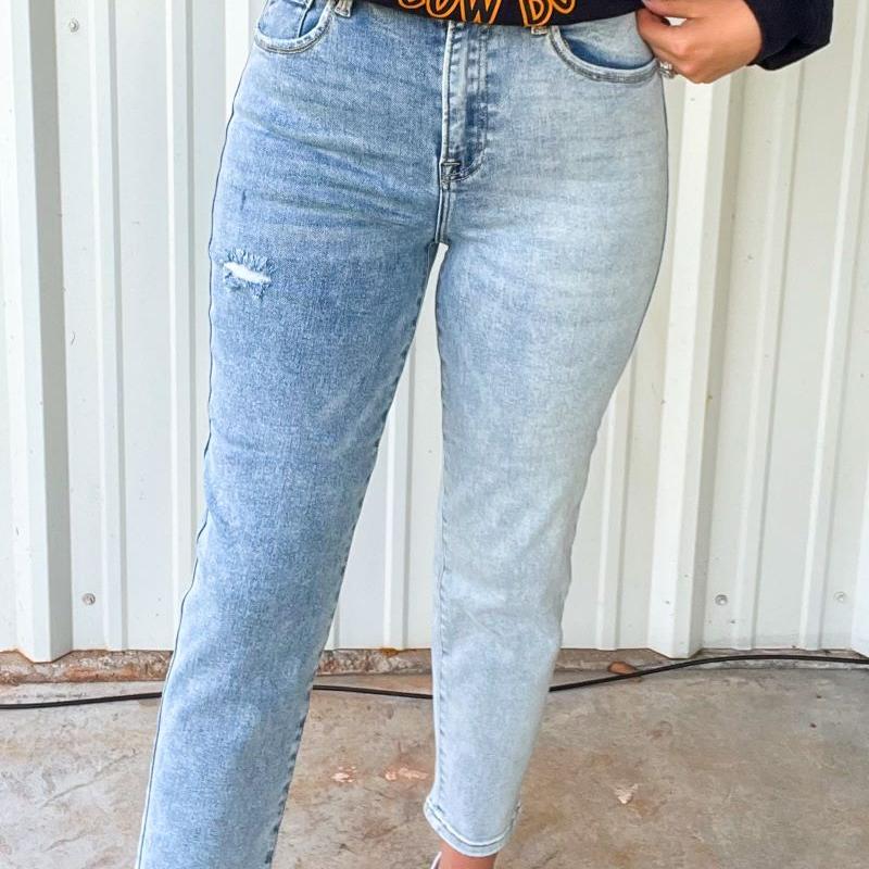 Risen High Rise Two Toned Girlfriend Jeans