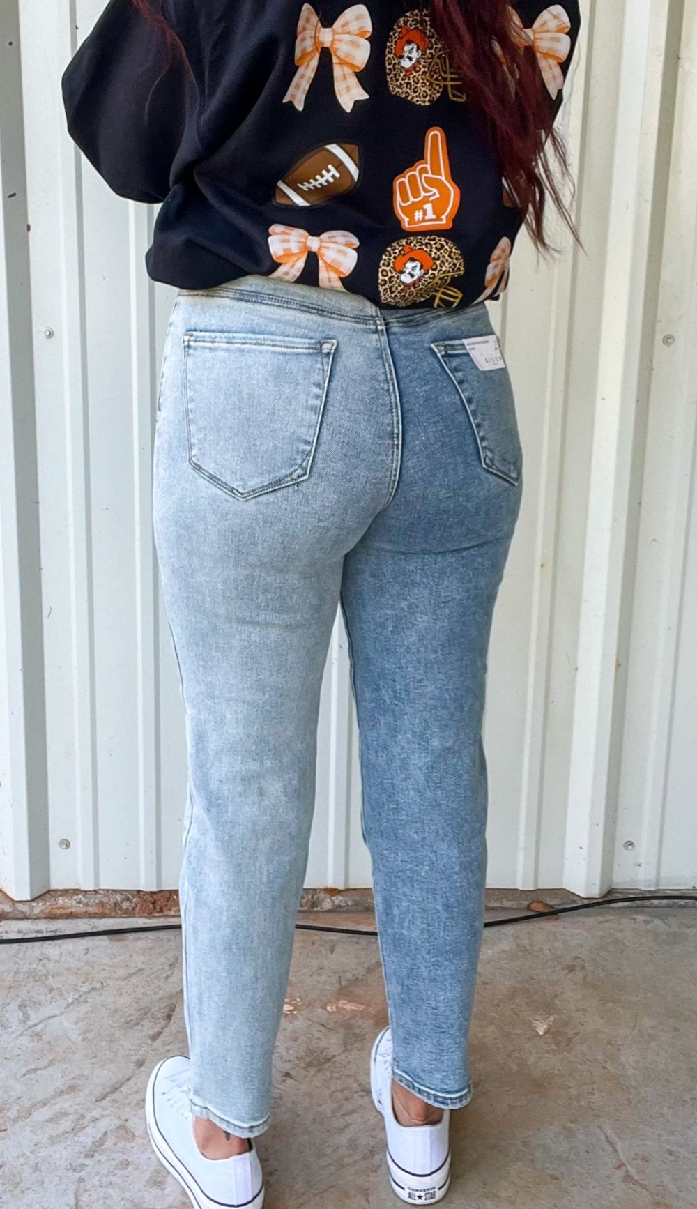 Risen High Rise Two Toned Girlfriend Jeans