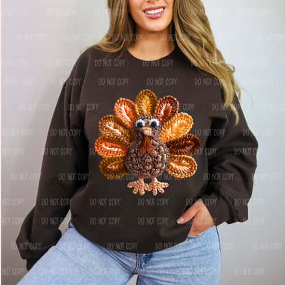 Yarn Turkey Thanksgiving Single Print DTF Transfer