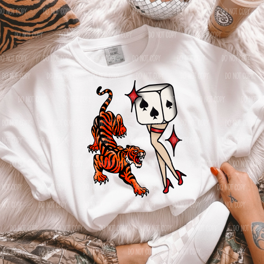 Dice Lady Single Print DTF Transfer