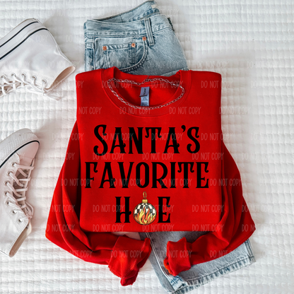 Santa's Favorite Hoe Single Print DTF Transfer