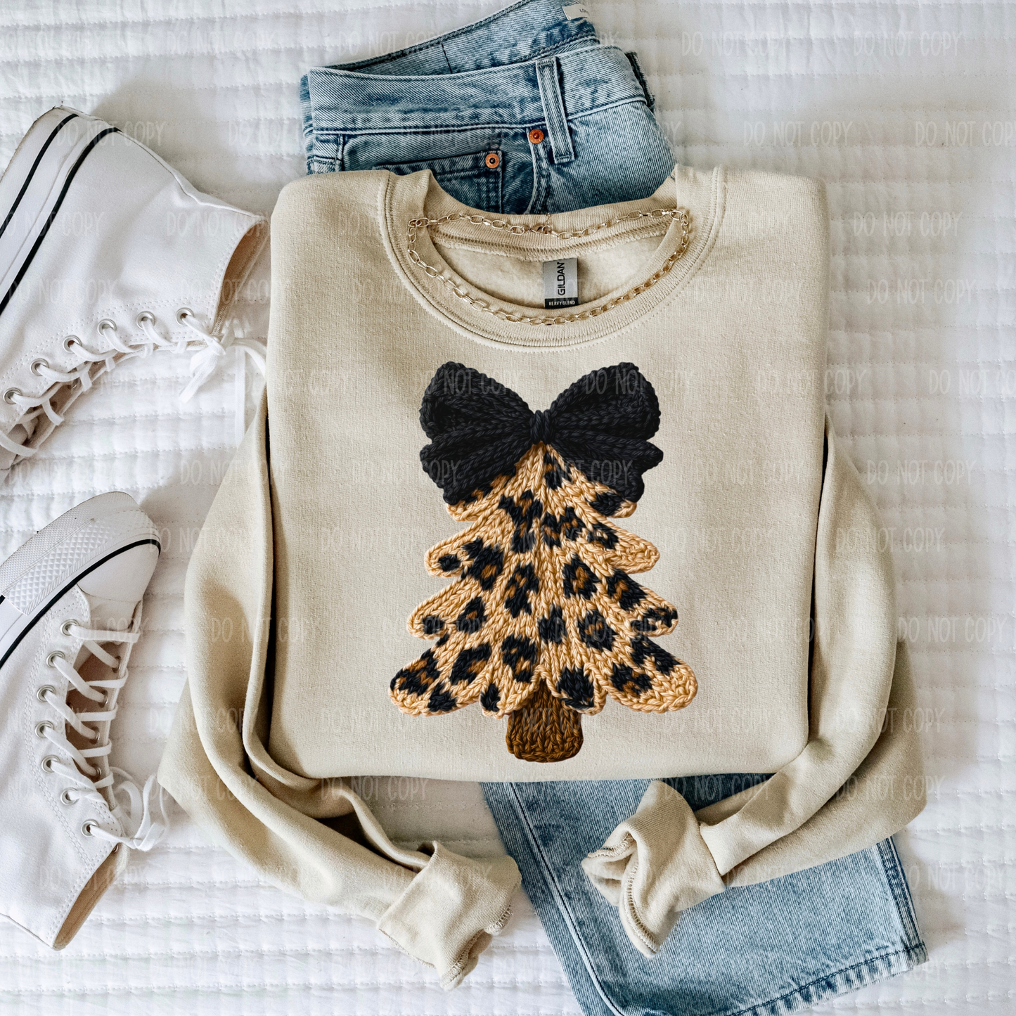 Yarn Leopard Christmas Tree Single Print DTF Transfer