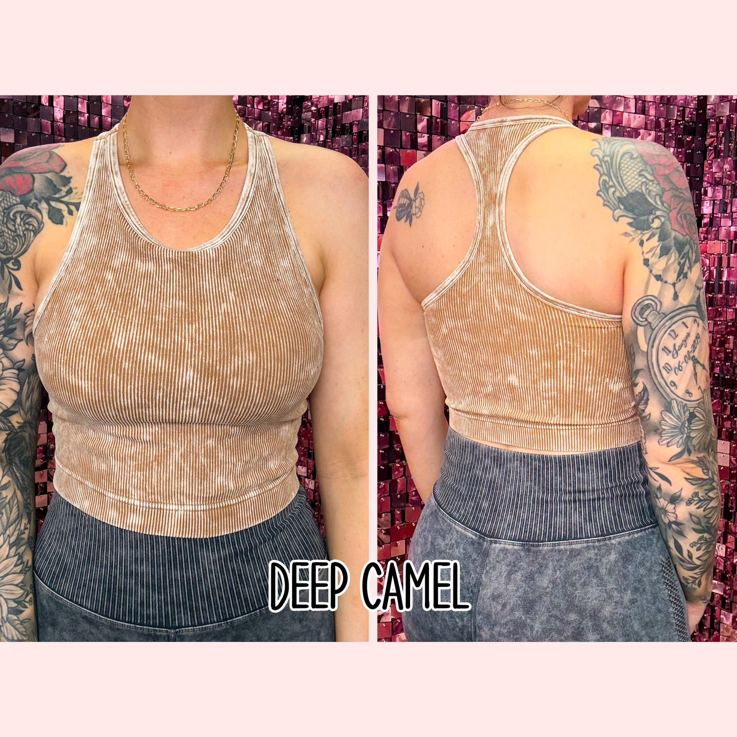 The Tess Washed Ribbed Seamless Racerback Tank