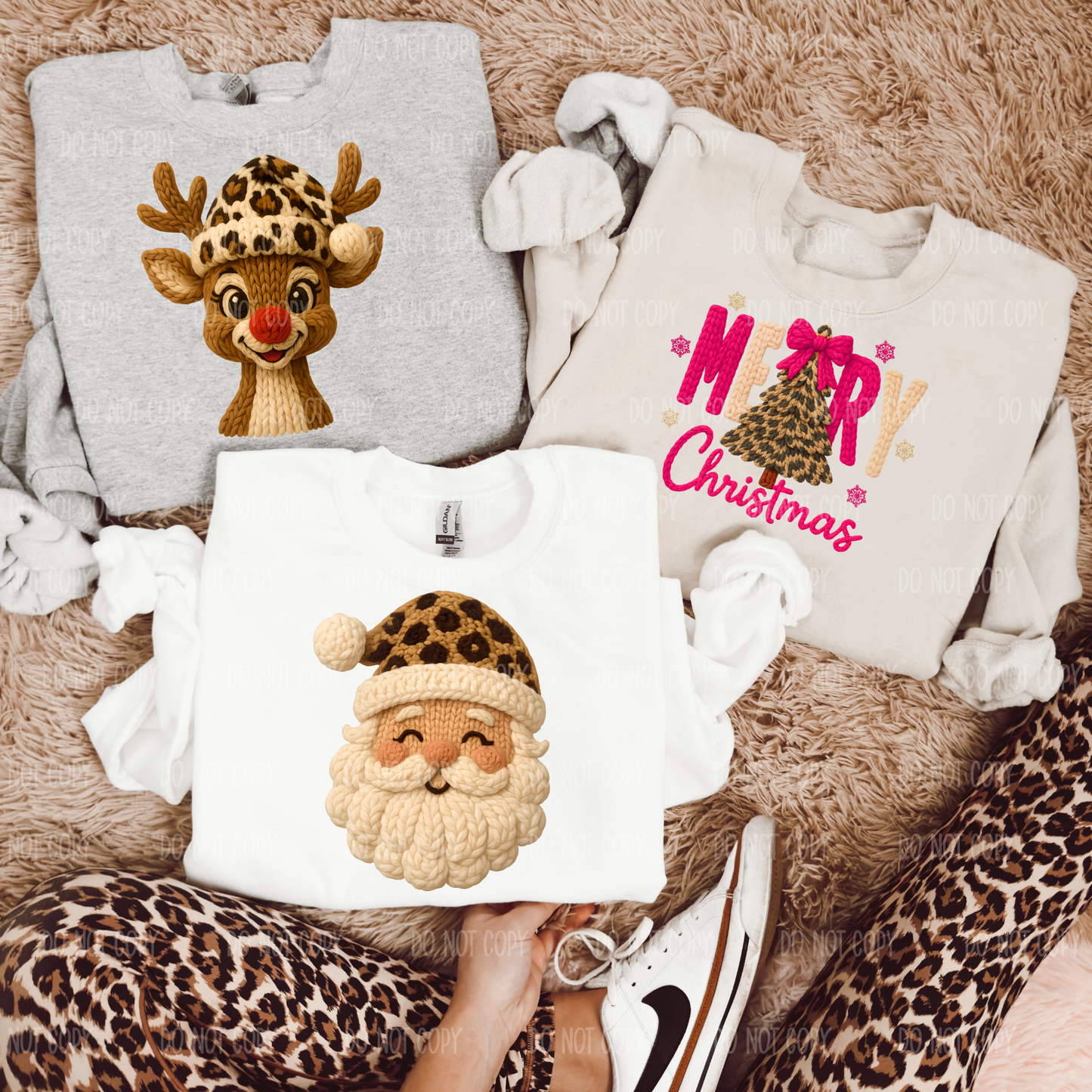 Yarn Merry Christmas (Pink) Single Print DTF Transfer