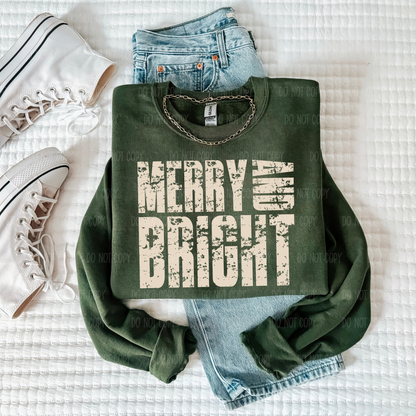 Merry And Bright Single Print DTF Transfer