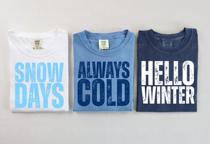 Hello Winter Single Print DTF Transfer