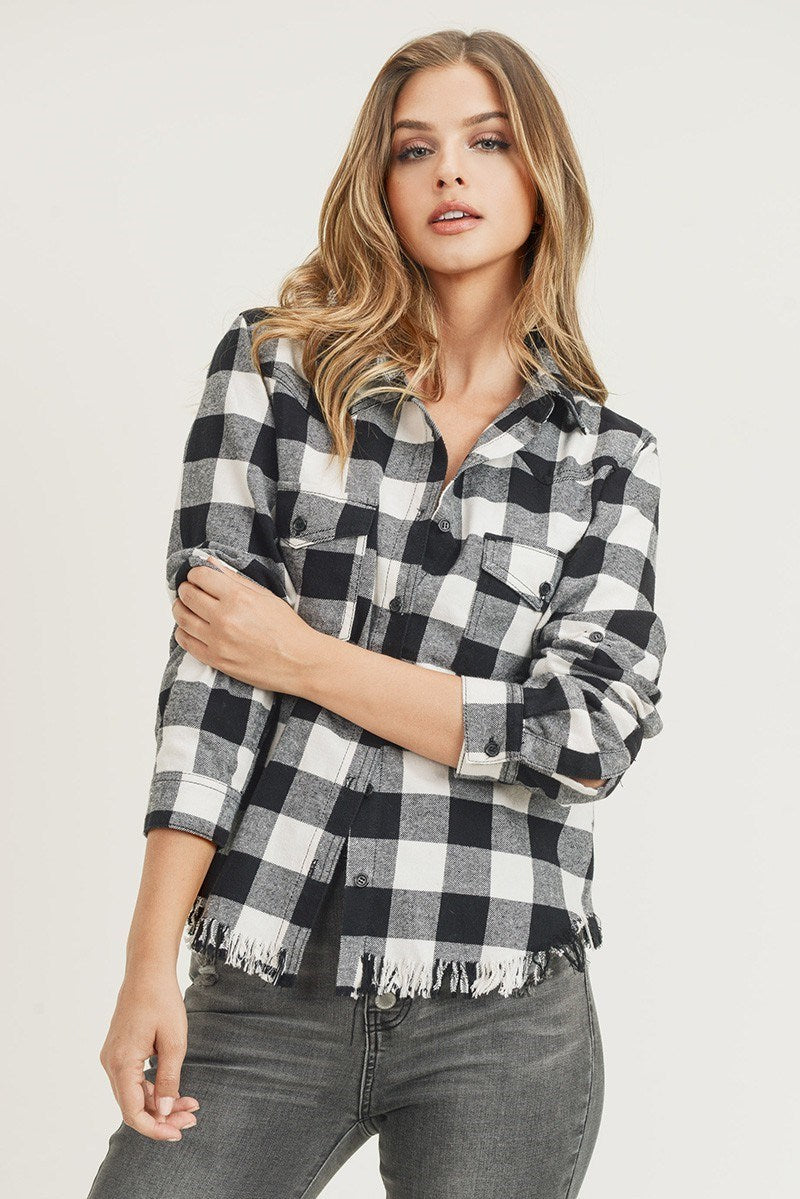 Distressed Hi Lo Flannel