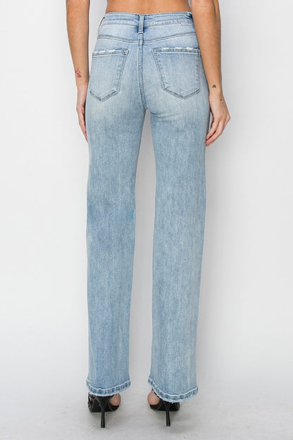 Risen High Rise Straight Jeans