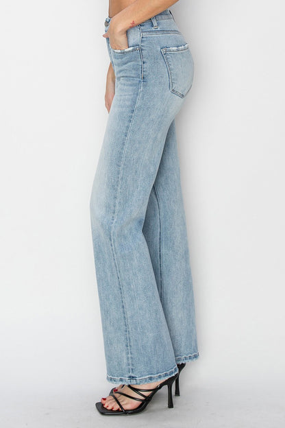 Risen High Rise Straight Jeans