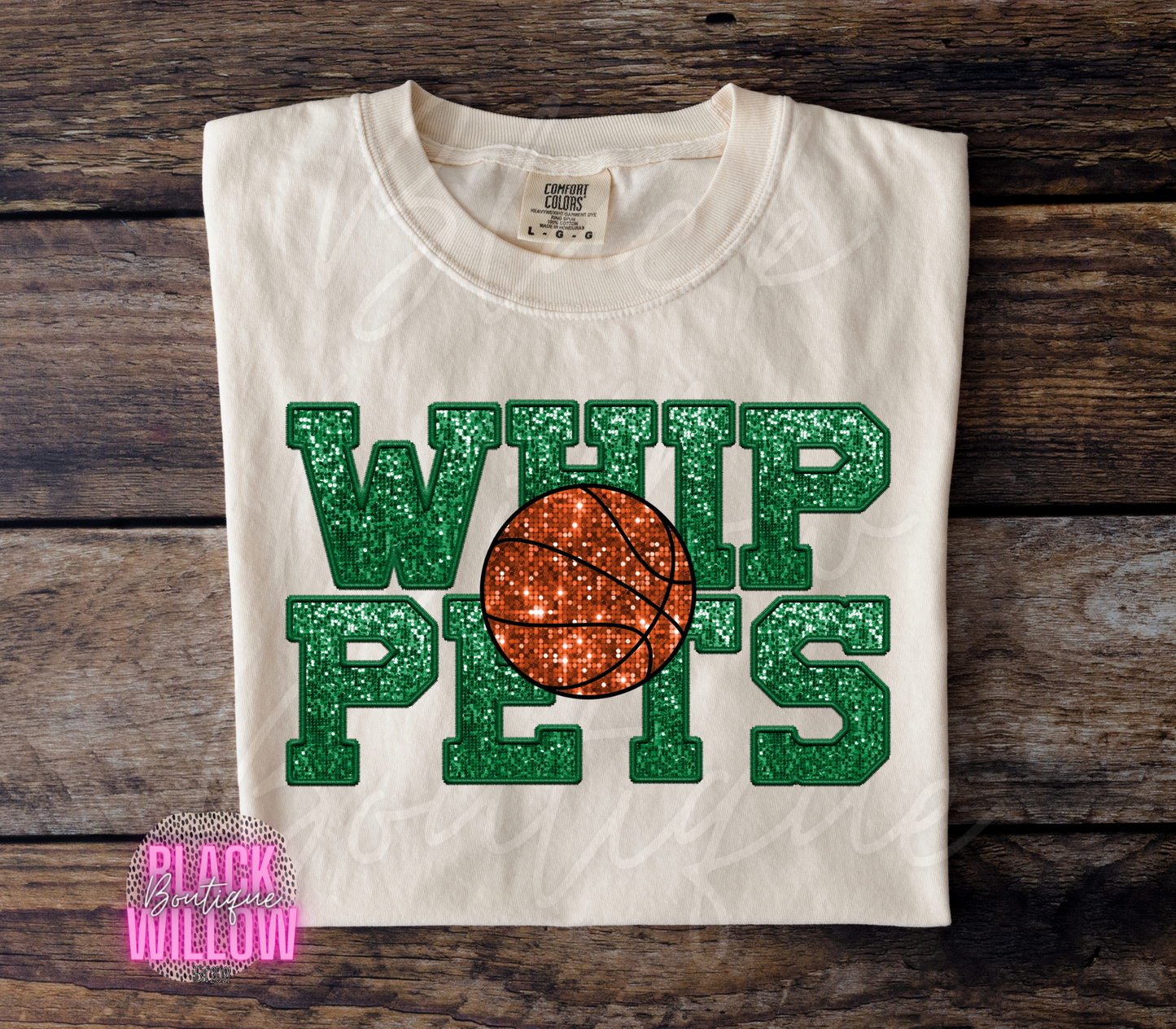 Whippets Faux Glitter Basketball