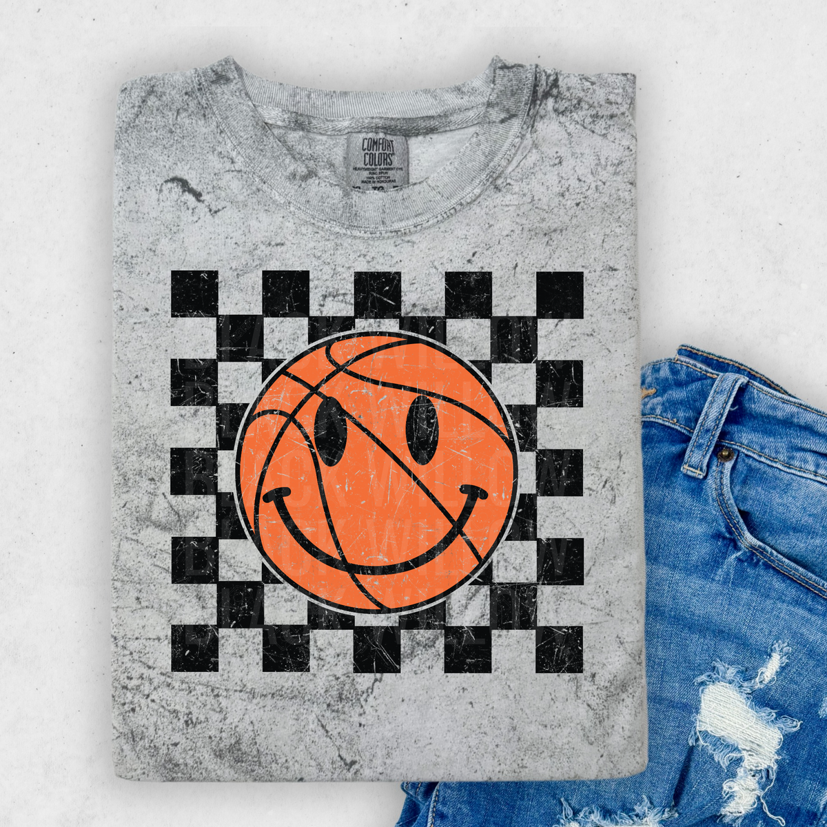 Checkerprint Basketball Smiley