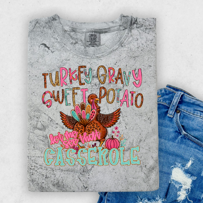 Turkey Gravy Sweet Potato Thanksgiving Pre-Made Gang Sheet 15X55