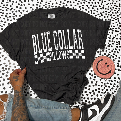 Blue Collar Pillows Single Print DTF Transfer