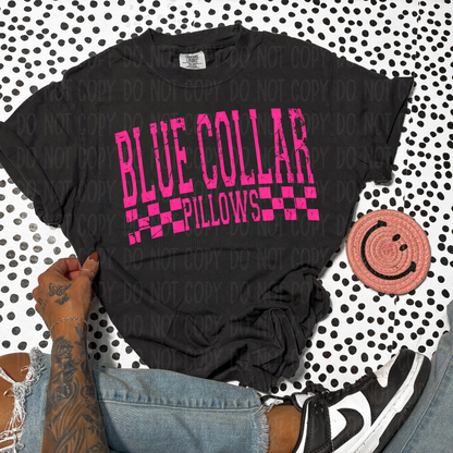 Blue Collar Pillows Single Print DTF Transfer