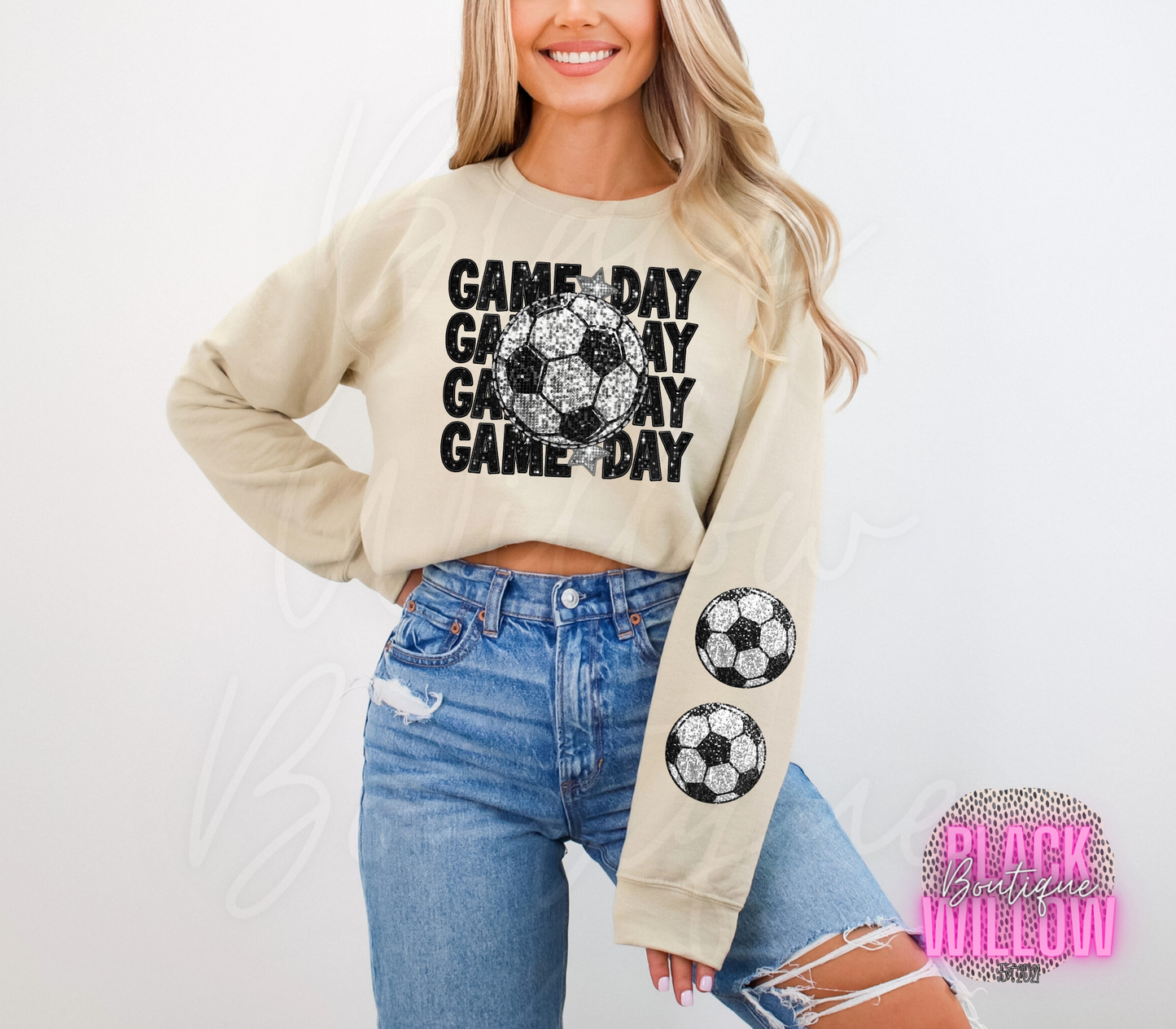 Soccer Faux Glitter Game Day