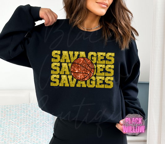 Savages Faux Glitter Basketball