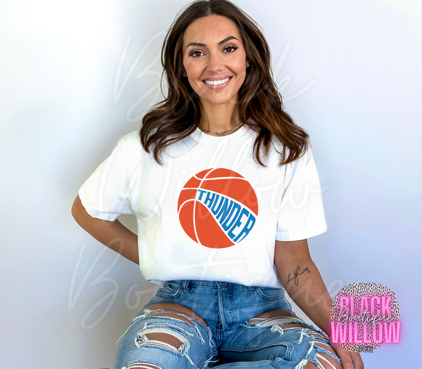 Thunder Basketball Tee Or Sweatshirt