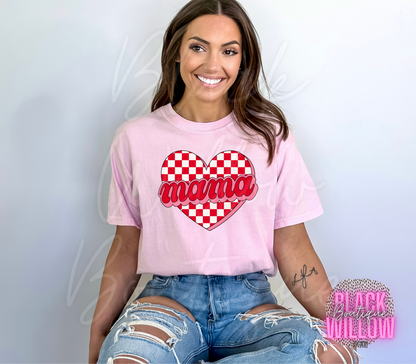 Red Checkered Mama Heart