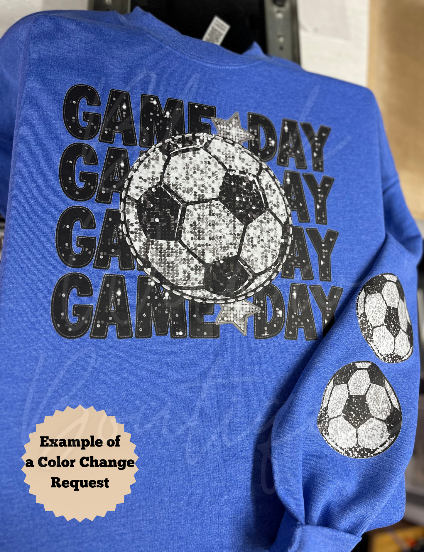 Soccer Faux Glitter Game Day