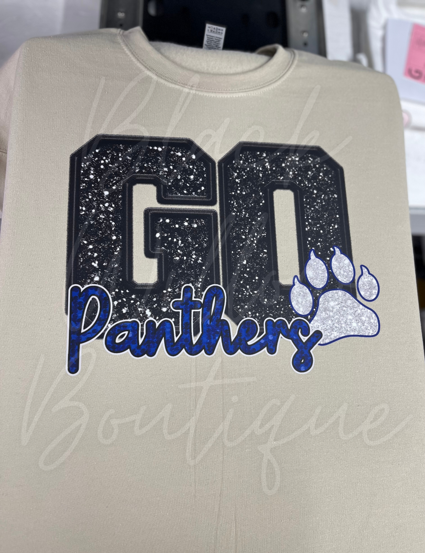 Go Panthers Faux Glitter