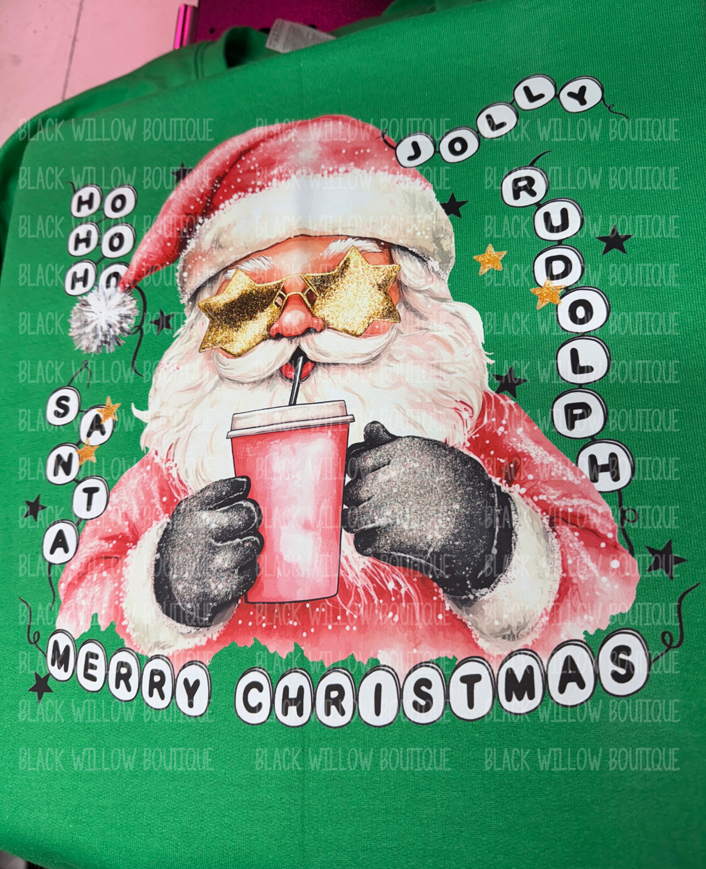 Pink Santa Sweatshirt