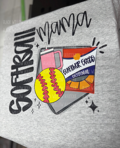 Softball Mama Tee Or Sweatshirt