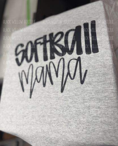 Softball Mama Tee Or Sweatshirt