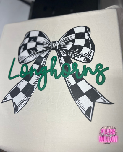 ✨CUSTOMIZABLE✨ Checkered Coquette Bow Mascot