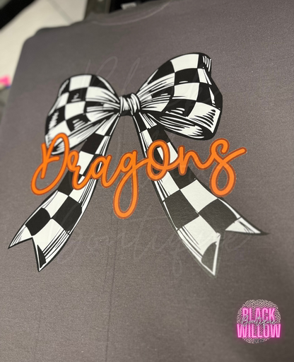 ✨CUSTOMIZABLE✨ Checkered Coquette Bow Mascot