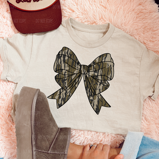 Camo Bow Single Print DTF Transfer