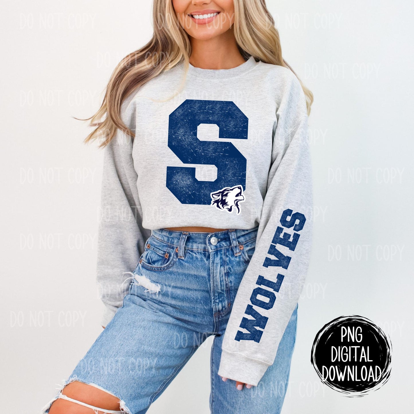 Shawnee Wolves | Wolves Mascot | Navy Distressed Wolves |  Preppy Mascot | PNG Digital Download | School Spirit | Trendy Designs