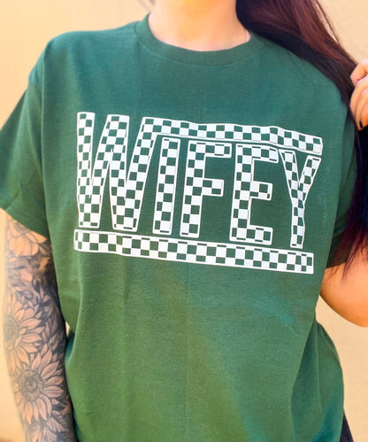 Checkered Wifey Tee