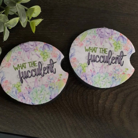 What The Fucculent Car Coasters